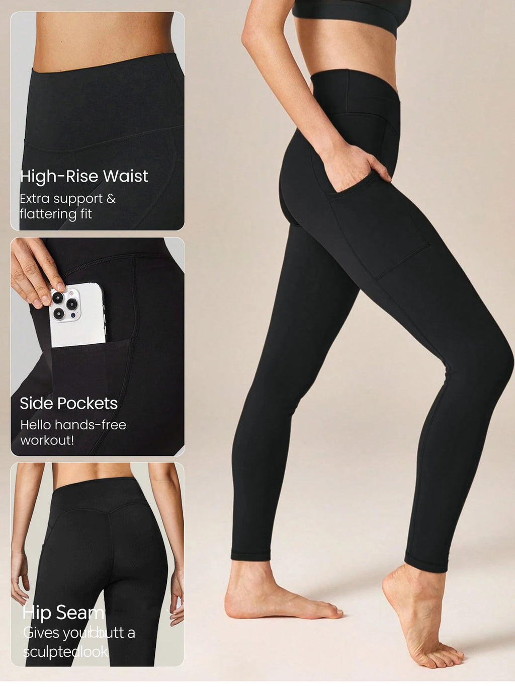 4pcs High Waisted Capri Pants For Women With Pockets, Super Soft Tummy Control No See Through Workout Running Yoga Athletic Legg
