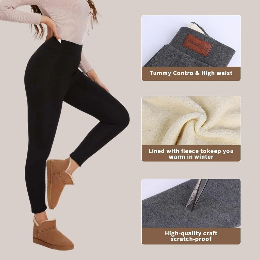 Women's high-waisted fleece pants, fitness yoga running sports pants, warm compression pants, cycling sports pants, women's pant