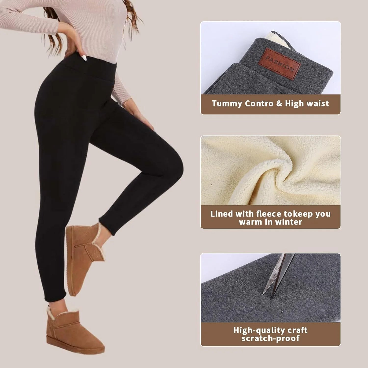 Women's high-waisted fleece pants, fitness yoga running sports pants, warm compression pants, cycling sports pants, women's pant