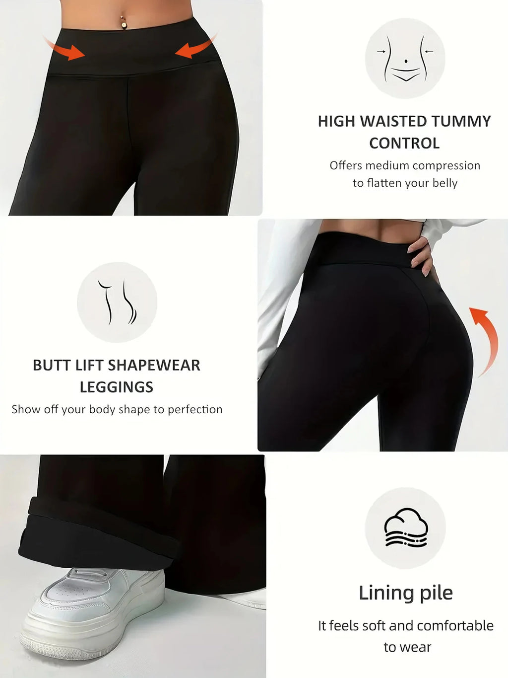 3PCS Women's High Waist Fleece-lined  Bell Bottom Sports Yoga Pants Stretch