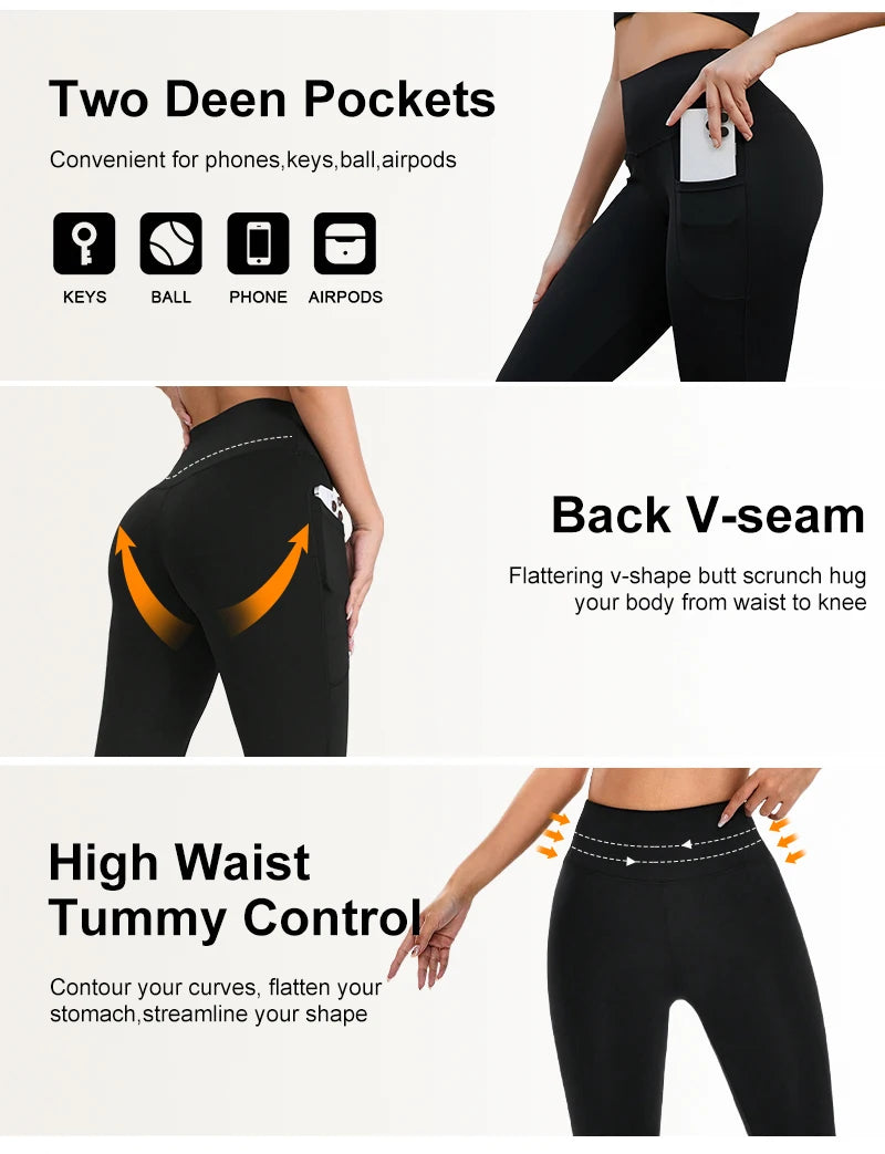 4pcs High Waisted Capri Pants For Women With Pockets, Super Soft Tummy Control No See Through Workout Running Yoga Athletic Legg