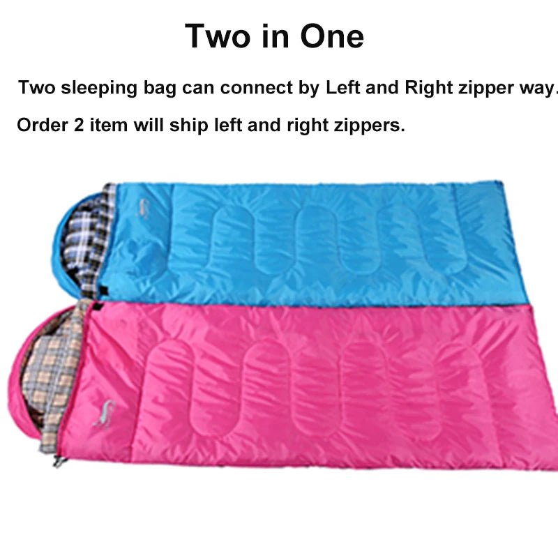 Flannel Sleeping Bag with Pillow for Adult Kids Winter, and storage sack
