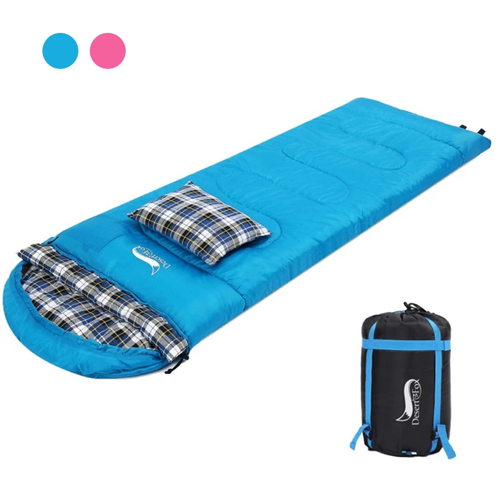 Flannel Sleeping Bag with Pillow for Adult Kids Winter, and storage sack