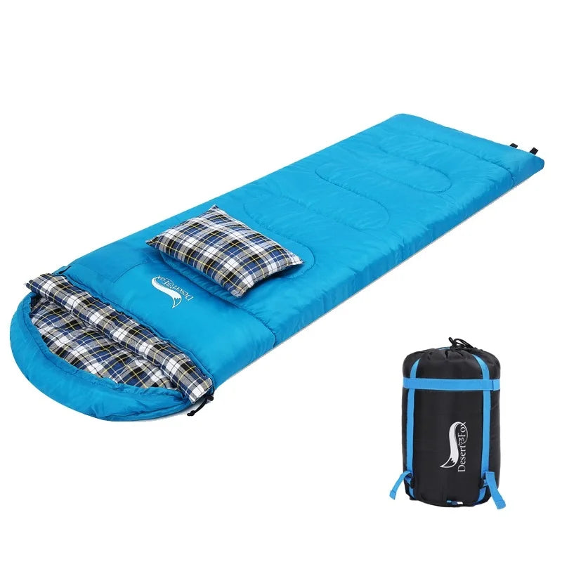 Flannel Sleeping Bag with Pillow for Adult Kids Winter, and storage sack
