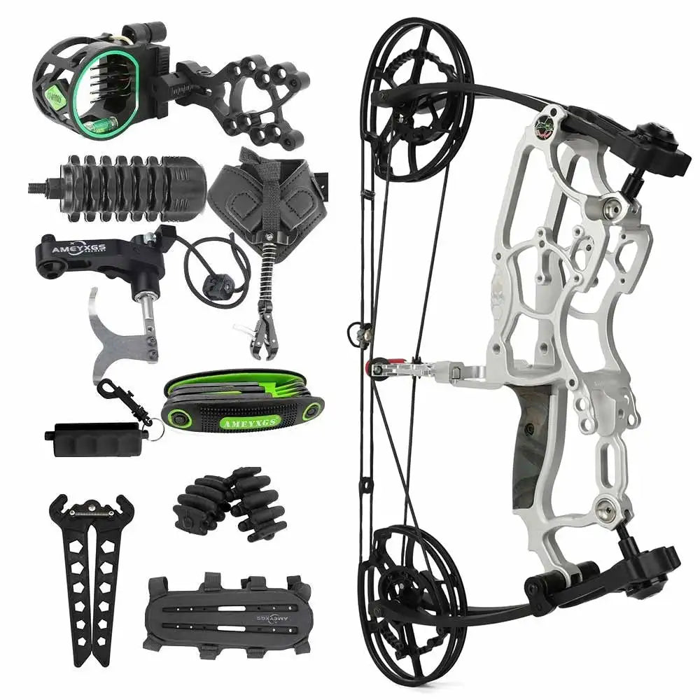 Compound Bow Dual-Use Steel Ball & Arrow Kit 30-70LBS Adjustable Draw Weight Right/Left Hand