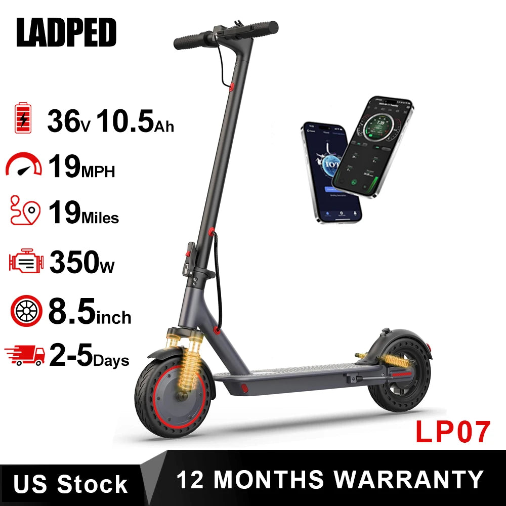 8.5'' Electric Scooter 350W 19mph Speed Dual Suspension 19miles