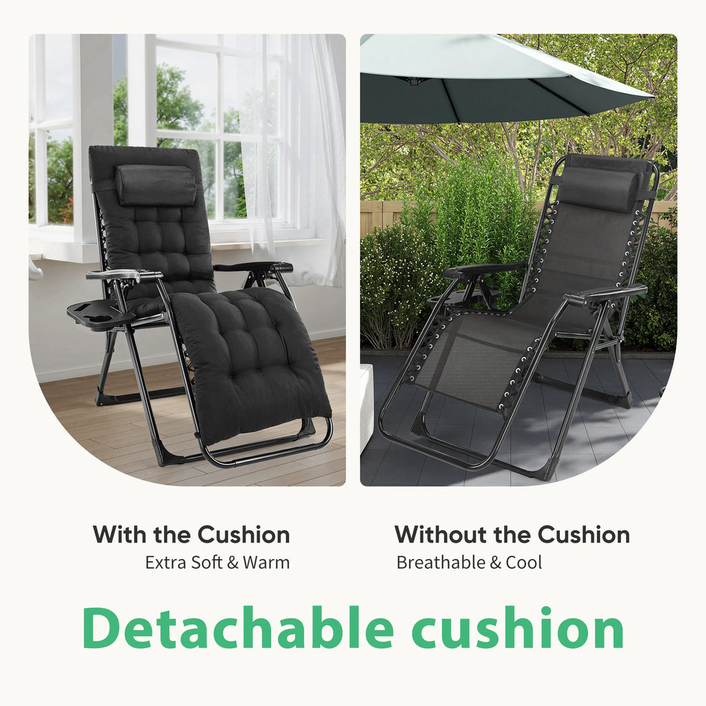 Zero Gravity Recling Patio Lounge Chair Folding Portable