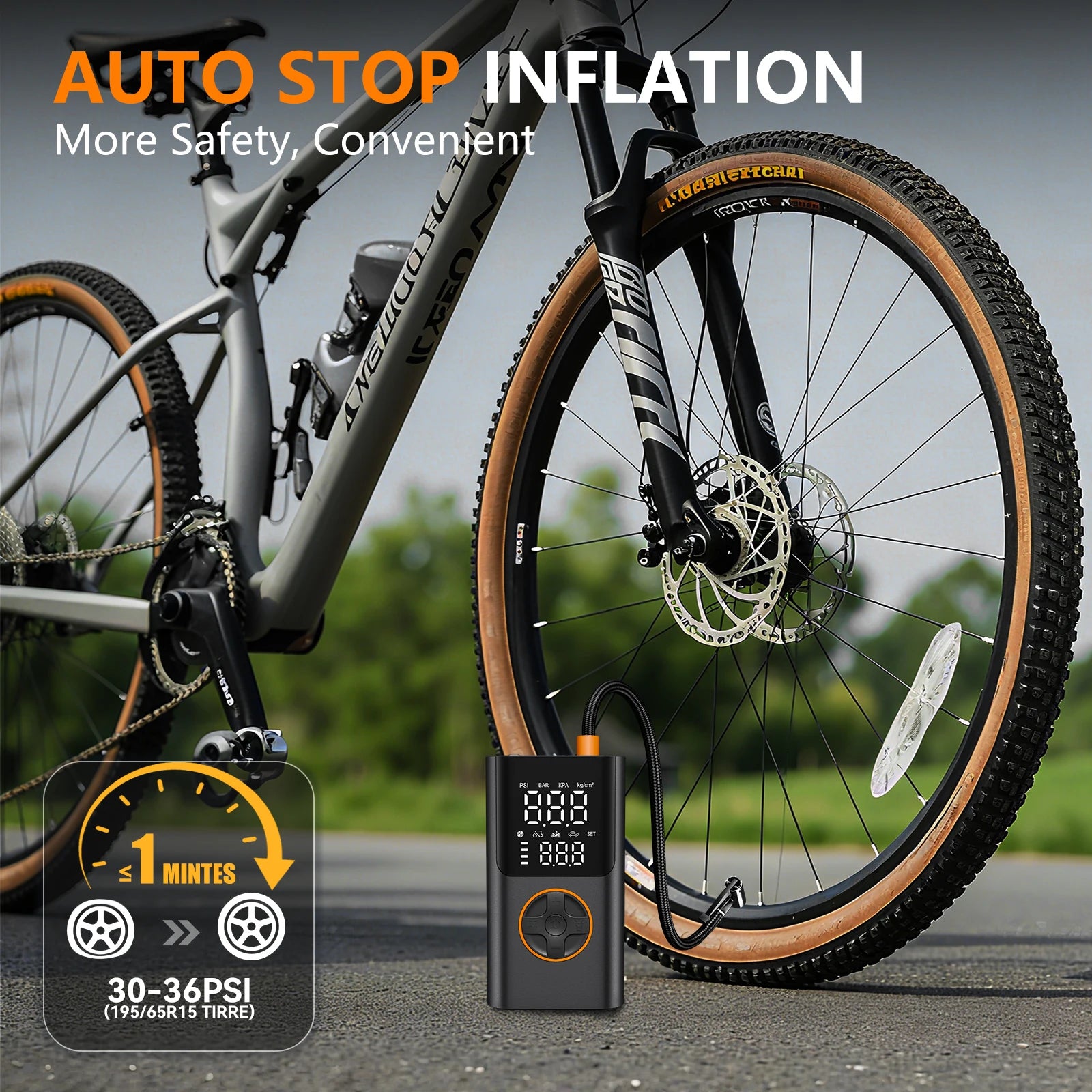 Wireless Air Compressor 150PSI Air Pump Portable Digital Tire Inflator with USB Output for Car Motorcycle Bicycle Ball