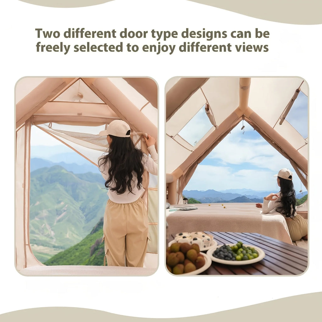 Large Inflatable Camping Tent with Skylight,  Breathable Mesh Design, Summer