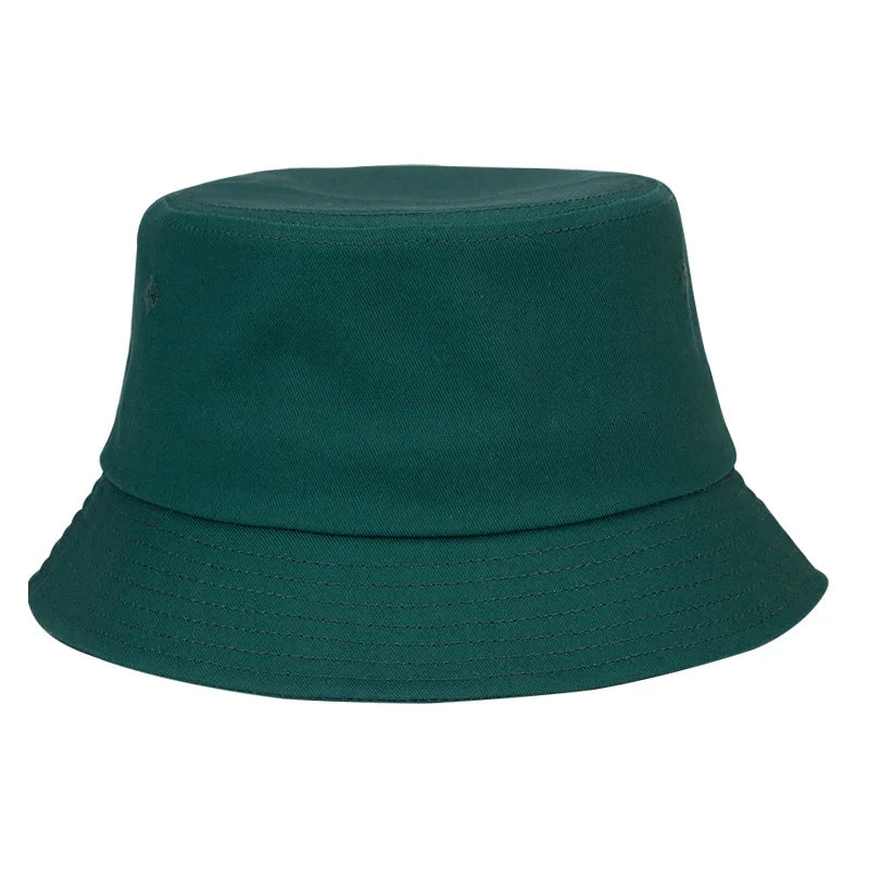 100% Pure Cotton Solid Color Bucket Hat