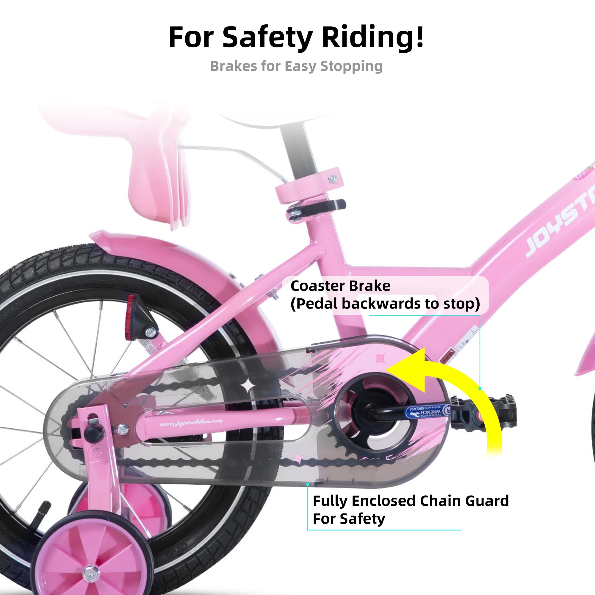 Joystar 14 16 20 Inch Kids Bike for Girls Ages 3-10 Years, Girls' Bikes with Training Wheels, Streamers, Basket and Doll Seat