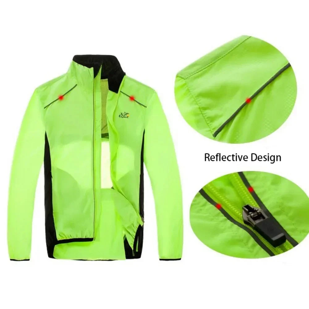 Reflective Men's Rain Jacket Waterproof Windbreaker