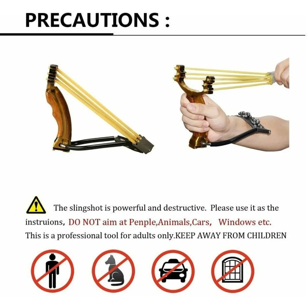 Precision Outdoor Slingshot with Alloy Wooden Handle