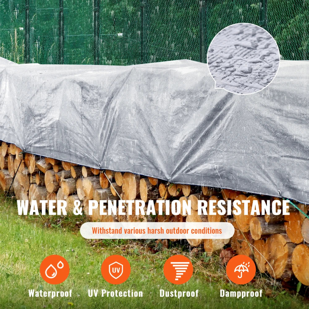 Tarp 20x30 ft, Plastic Poly Tarp Cover