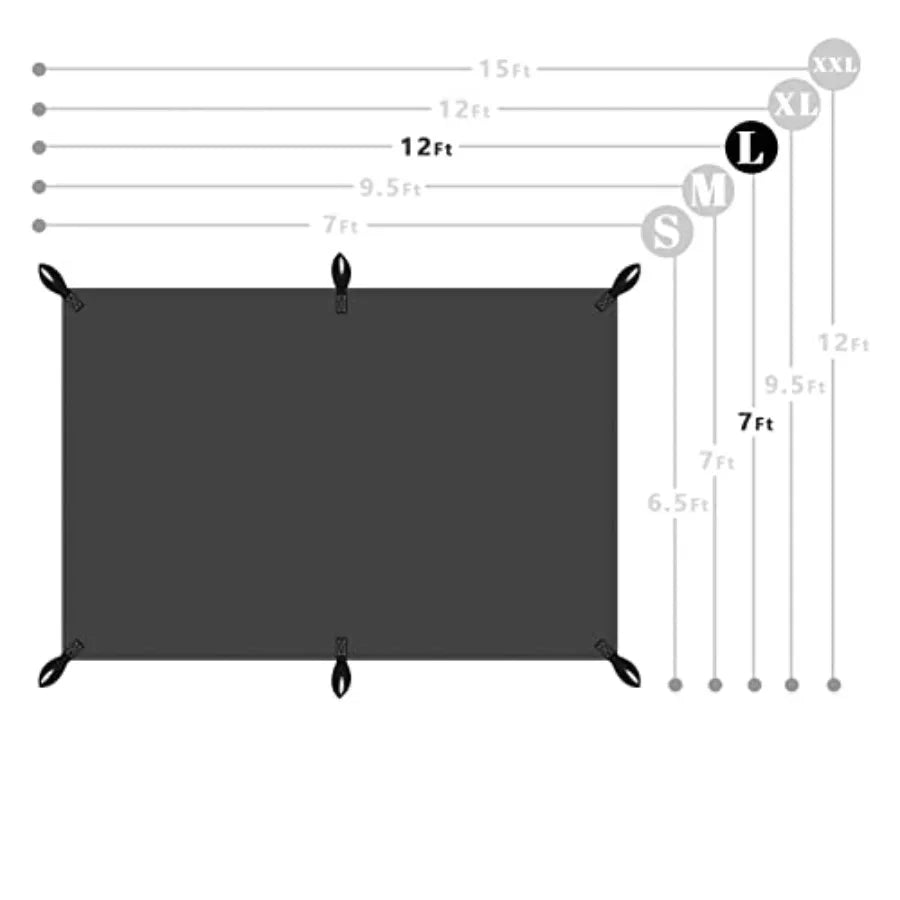 20 Mil Black Waterproof Tarp 7×12ft Heavy Duty Canvas Cover
