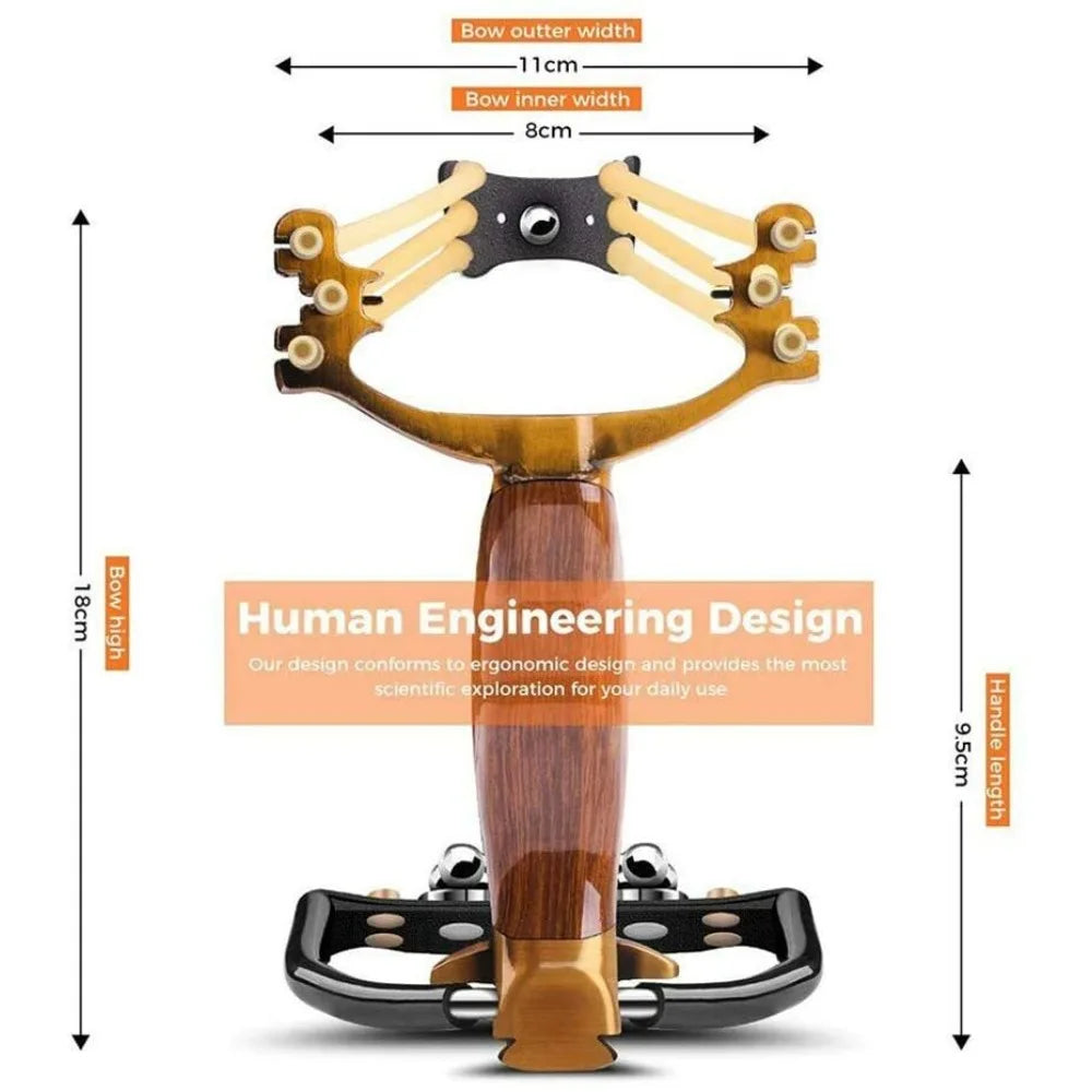 Precision Outdoor Slingshot with Alloy Wooden Handle