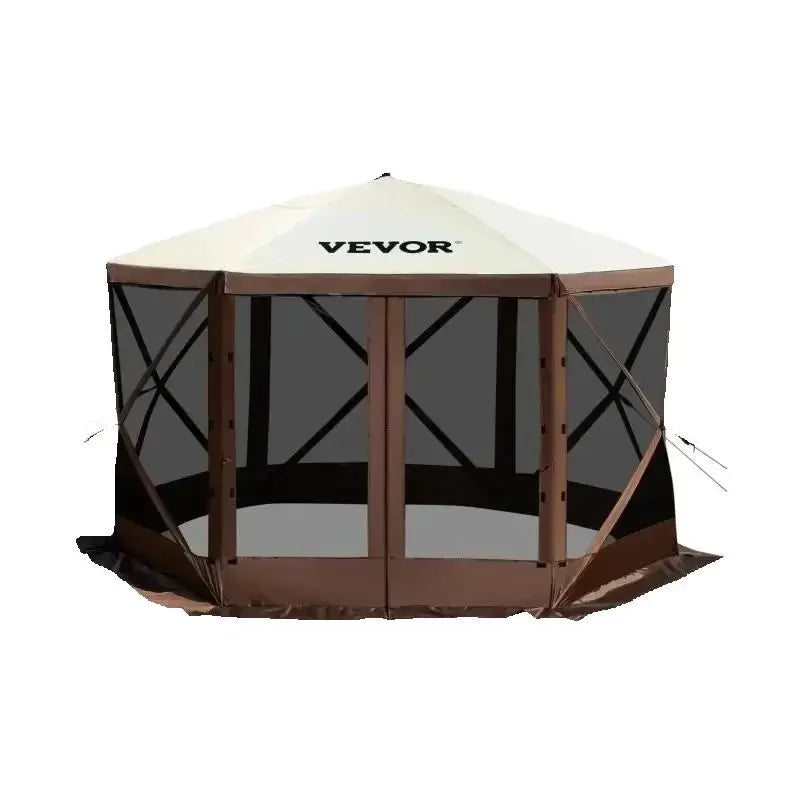 Pop-up Camping Gazebo Camping Canopy 6 Sided 12' x 12' / 10' x 10'