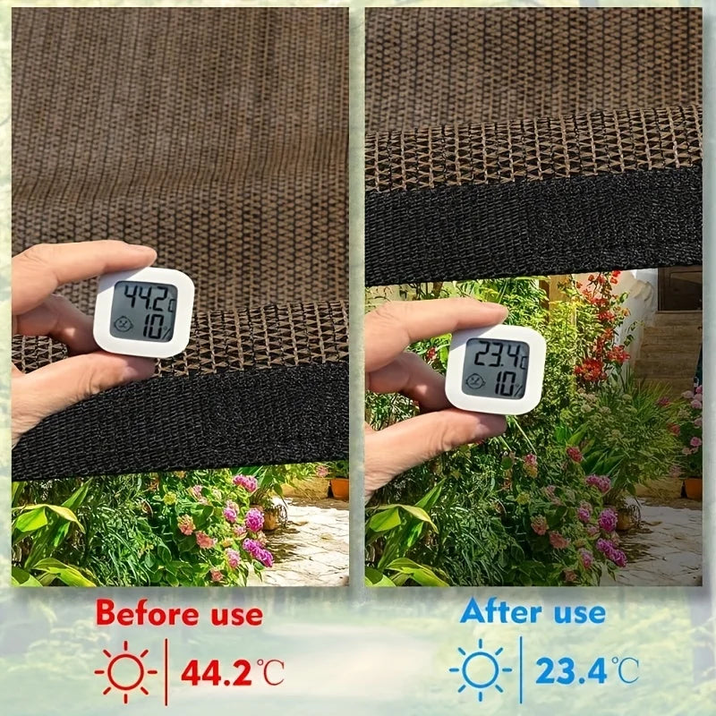 Large-Area Shading Net for Courtyards - Coffee-Colored - Specifically Designed for Large Courtyards, Made of High-Density