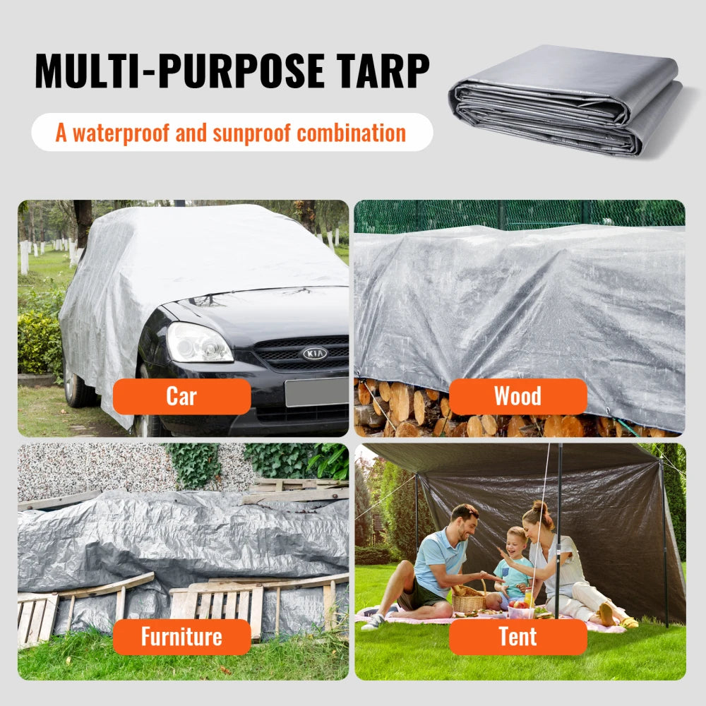 Tarp 20x30 ft, Plastic Poly Tarp Cover