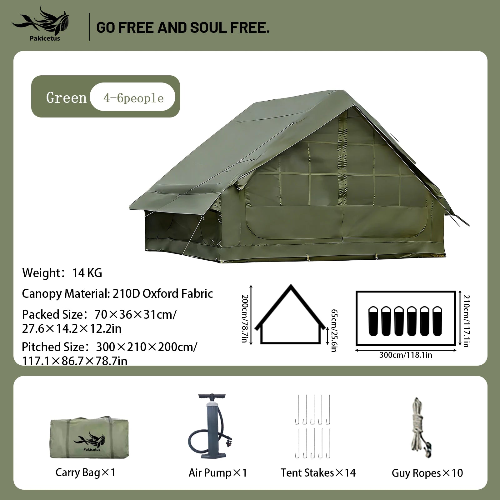 Large Inflatable Camping Tent with Skylight,  Breathable Mesh Design, Summer