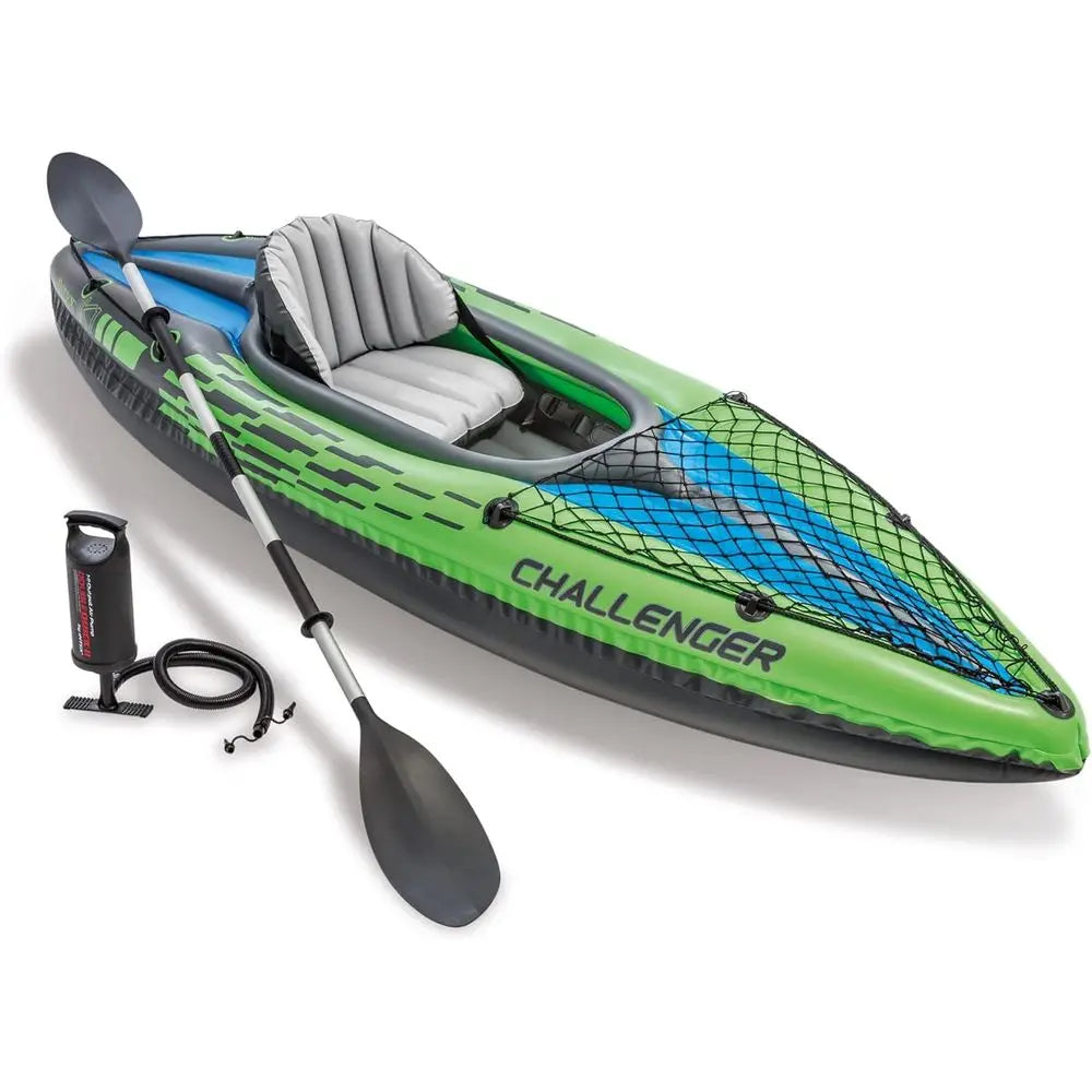 Inflateable Kayak with 86in Paddles and High-Output Pump – SuperStrong PVC – Adjustable Seat with Backrest