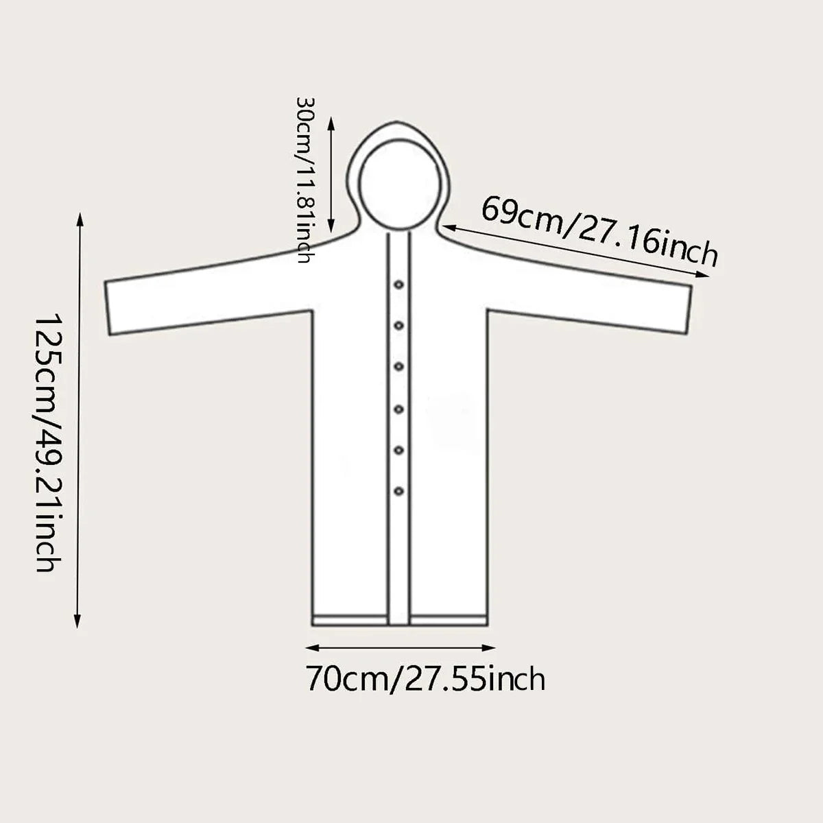 Outdoor Lightweight One-piece Long Raincoat for Men and Women