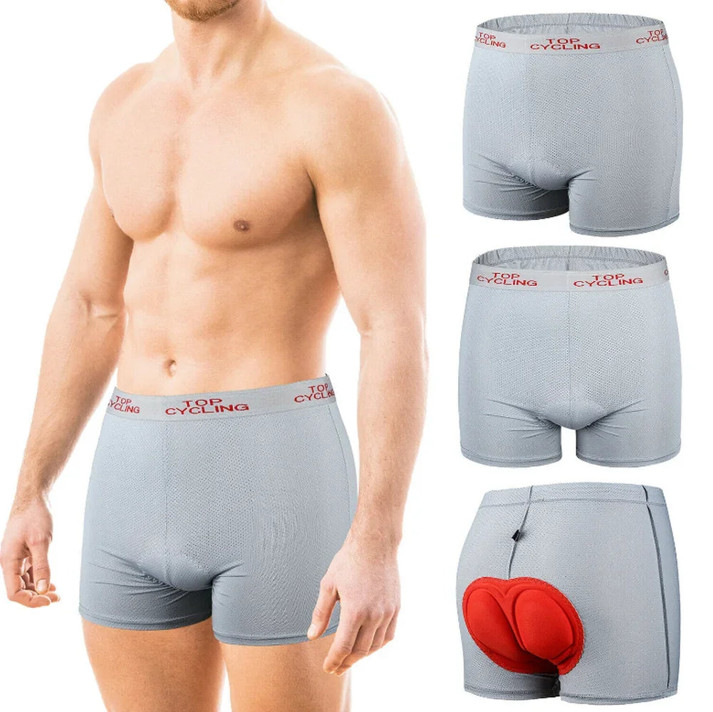 Men's Cycling Underwear Soft Mesh Gel Padded Cycling Underwear MTB Undershorts Sponge Padded Downhill Shorts