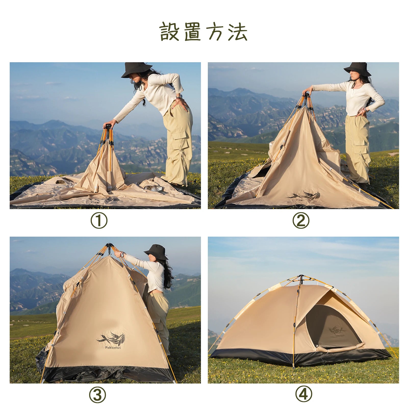 2-4 Person Lightweight Camping Windproof Tents