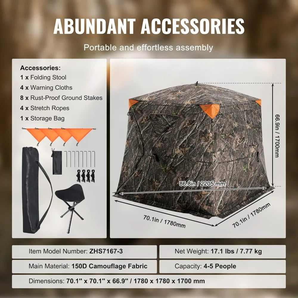 Portable Camouflage Hunting Blind  360° View, Waterproof