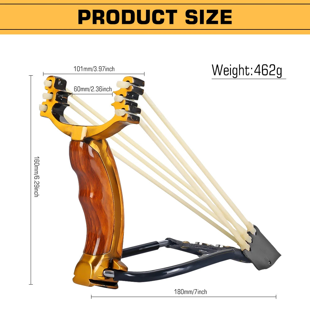 Precision Outdoor Slingshot with Alloy Wooden Handle