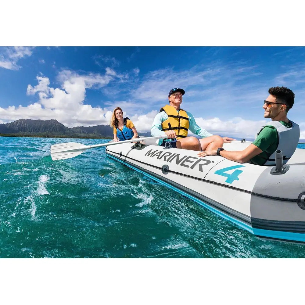 Inflatable Boat Includes Boat Oars and HighOutput Pump SuperTough PVC