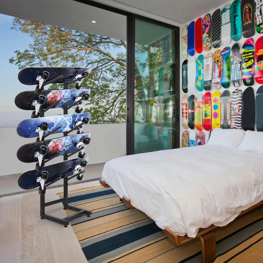 Floor Stand, 5-Layer Skateboard or Snowboard Holder