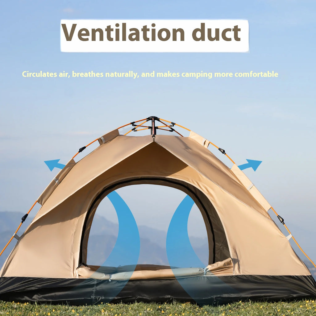 Instant Golden Tent - Portable 3-4 Person Sun & Rain Shelter
