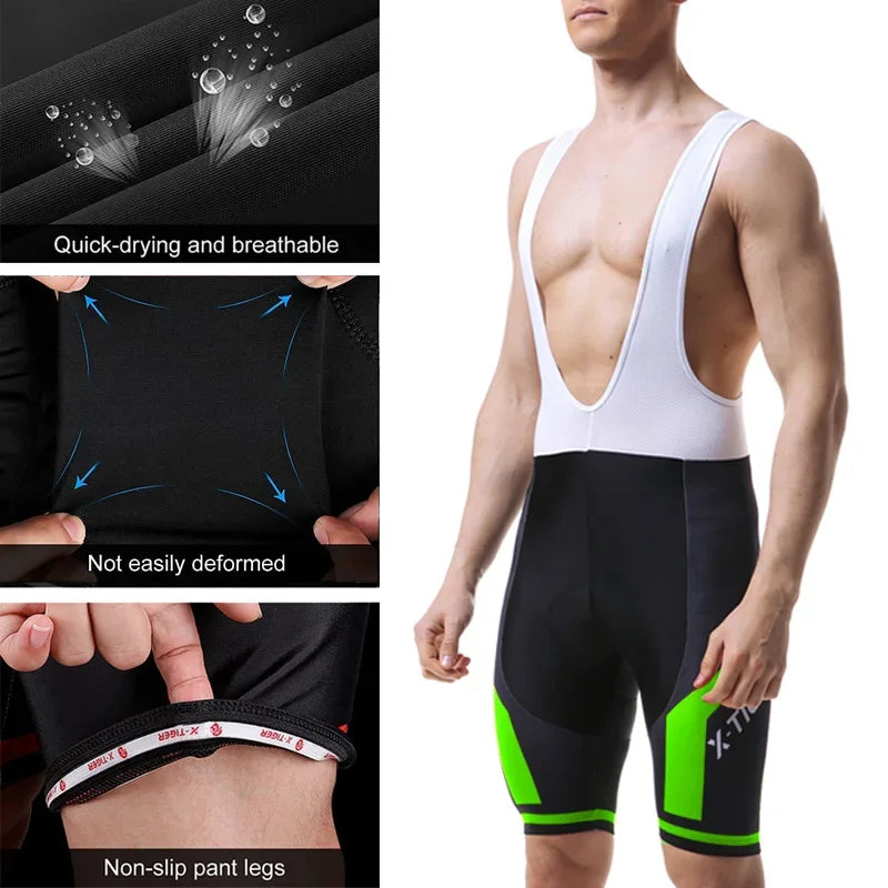 Pro Cycling Bib Shorts Summer GEL Pad Cushion Triathlon