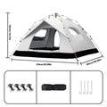 Small Silver Auto-Tent - 60-Second Setup for 3-4 People, All-Weather