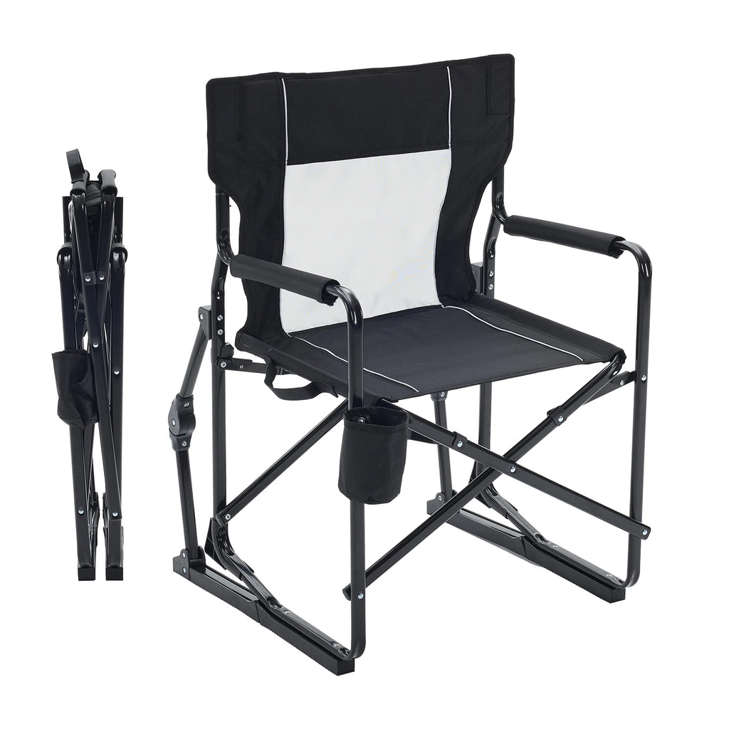 Folding Rocking Chair Portable Camping Patio Lounge Chair