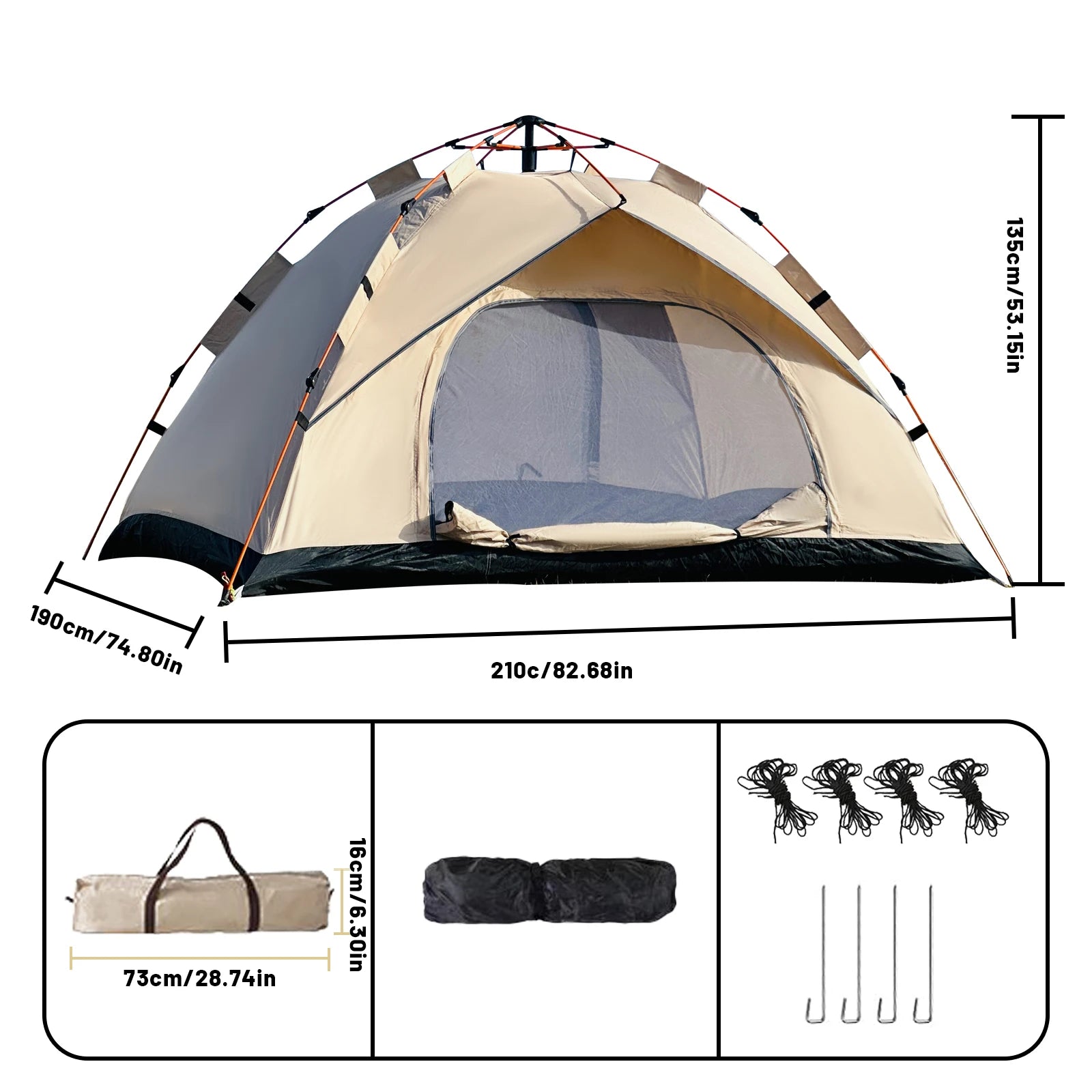 2-4 Person Lightweight Camping Windproof Tents