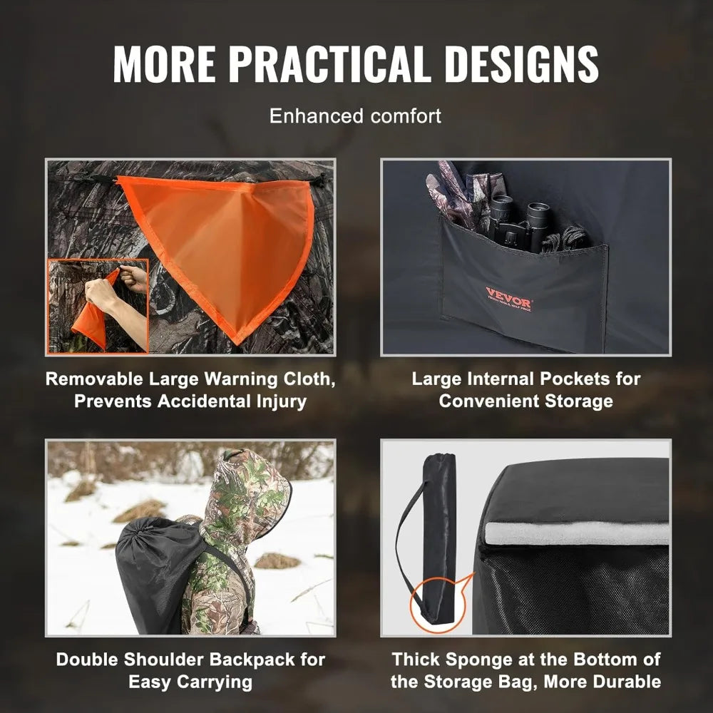 Portable Camouflage Hunting Blind  360° View, Waterproof