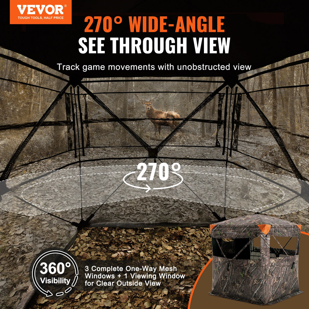 Hunting Blind  270° See Through Ground Blind 1-2 Person