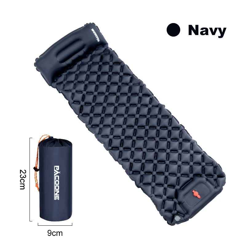 Camping Inflatable Mattress Built-in Pump Ultralight  With Headrest