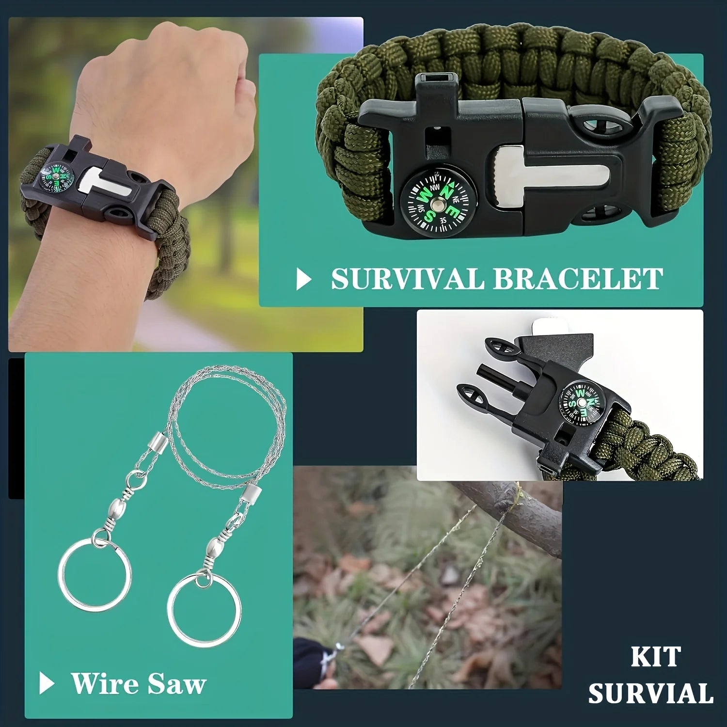 Survival Gear Kit, 20-in-1 EmergenT Equipment