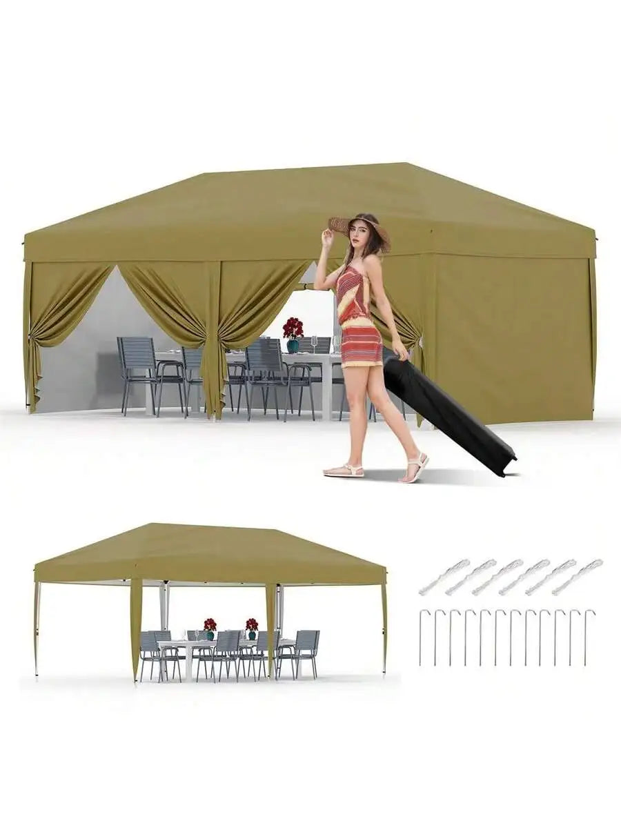 10x20 Pop Up Gazebo Tent Waterproof Portable Outdoor Shelter
