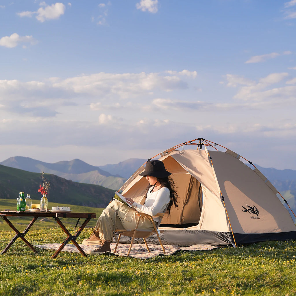 Instant Golden Tent - Portable 3-4 Person Sun & Rain Shelter