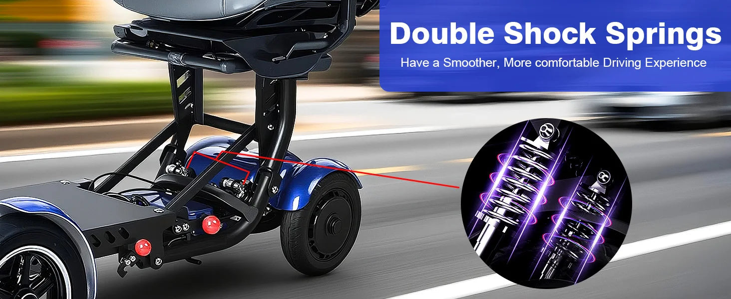 4-Wheel Folding Electric Scooter for Seniors, 750W Motor 36V15.6AH Battery
