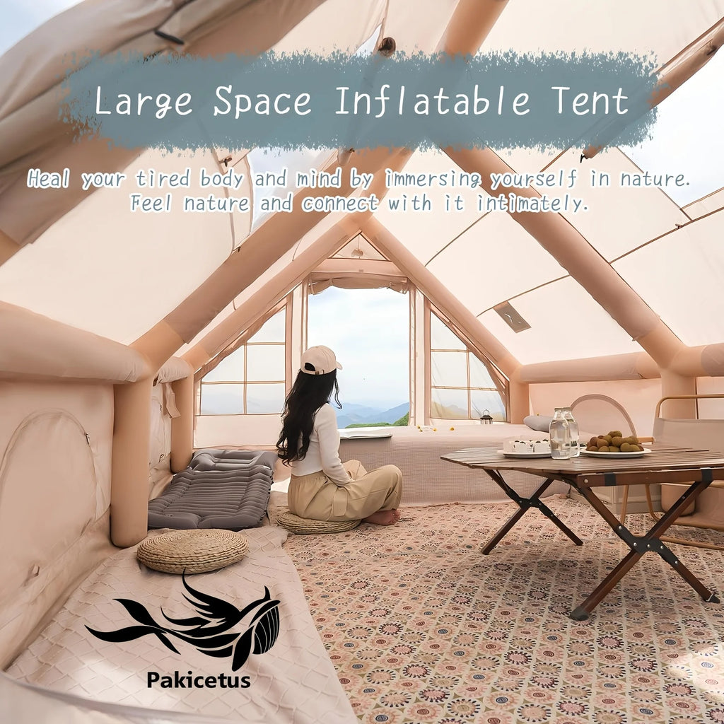Large Inflatable Camping Tent with Skylight,  Breathable Mesh Design, Summer