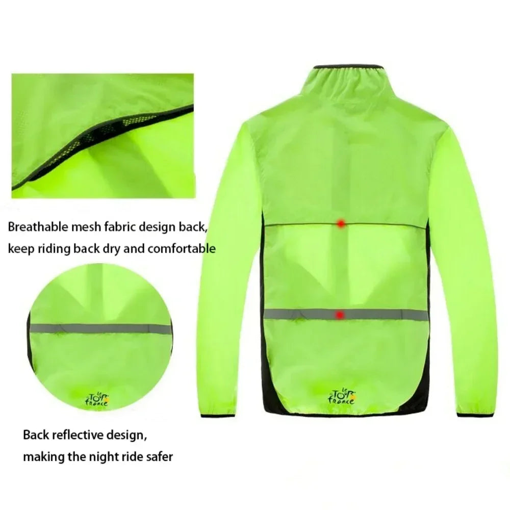 Reflective Men's Rain Jacket Waterproof Windbreaker