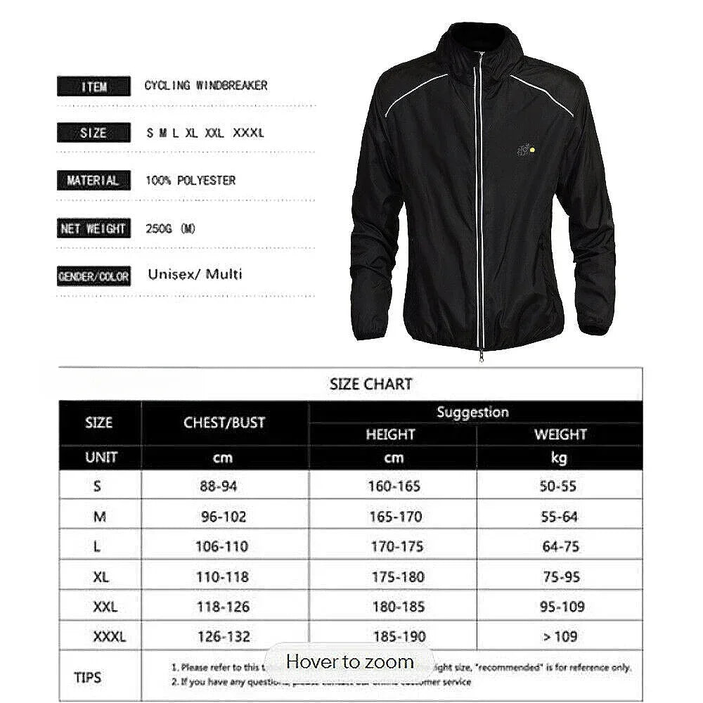 Reflective Men's Rain Jacket Waterproof Windbreaker