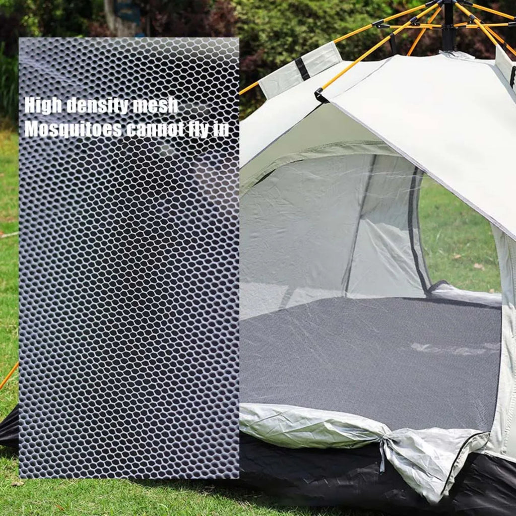 Small Silver Auto-Tent - 60-Second Setup for 3-4 People, All-Weather