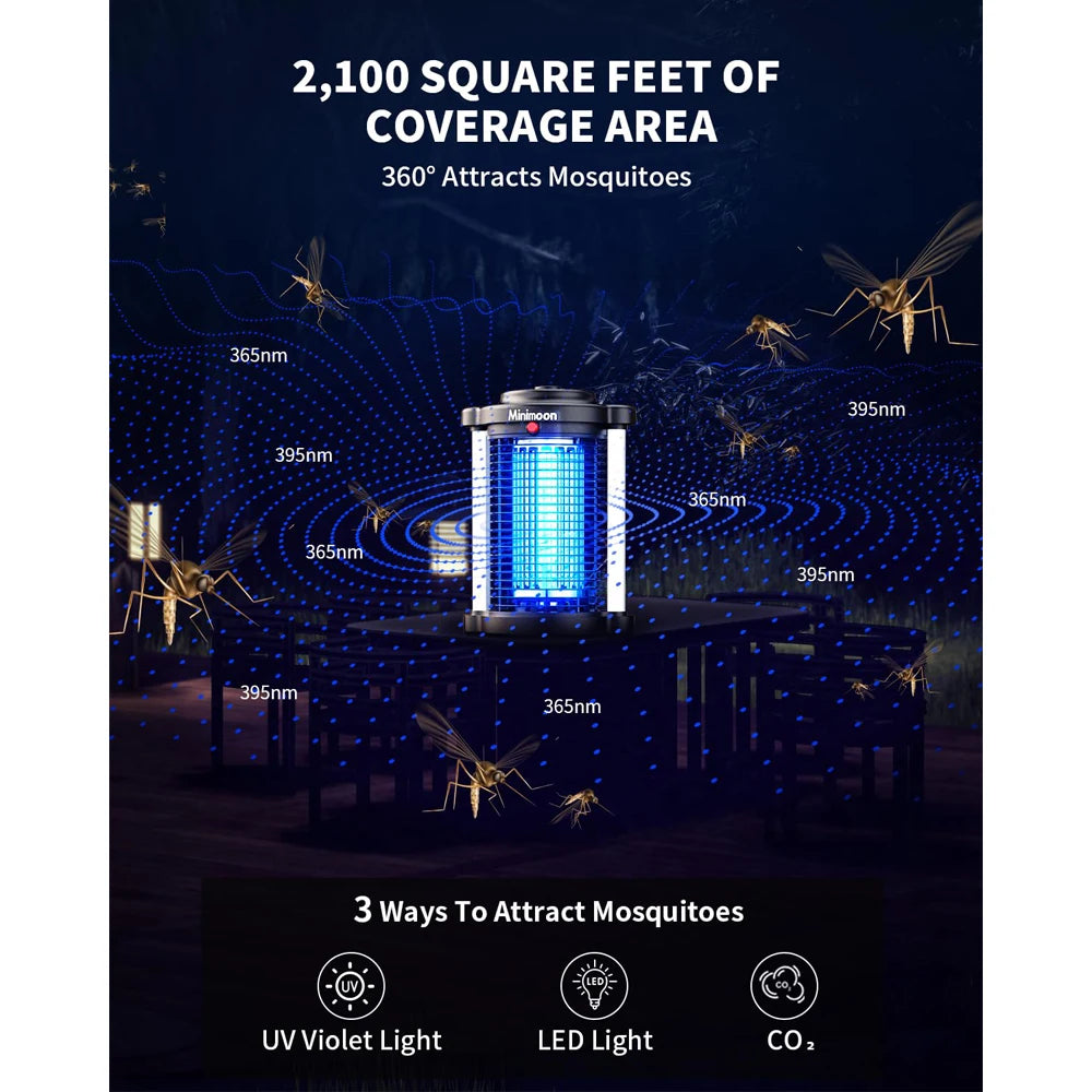 Outdoor Mosquito Zapper with Dual LED Light 4200V 15W