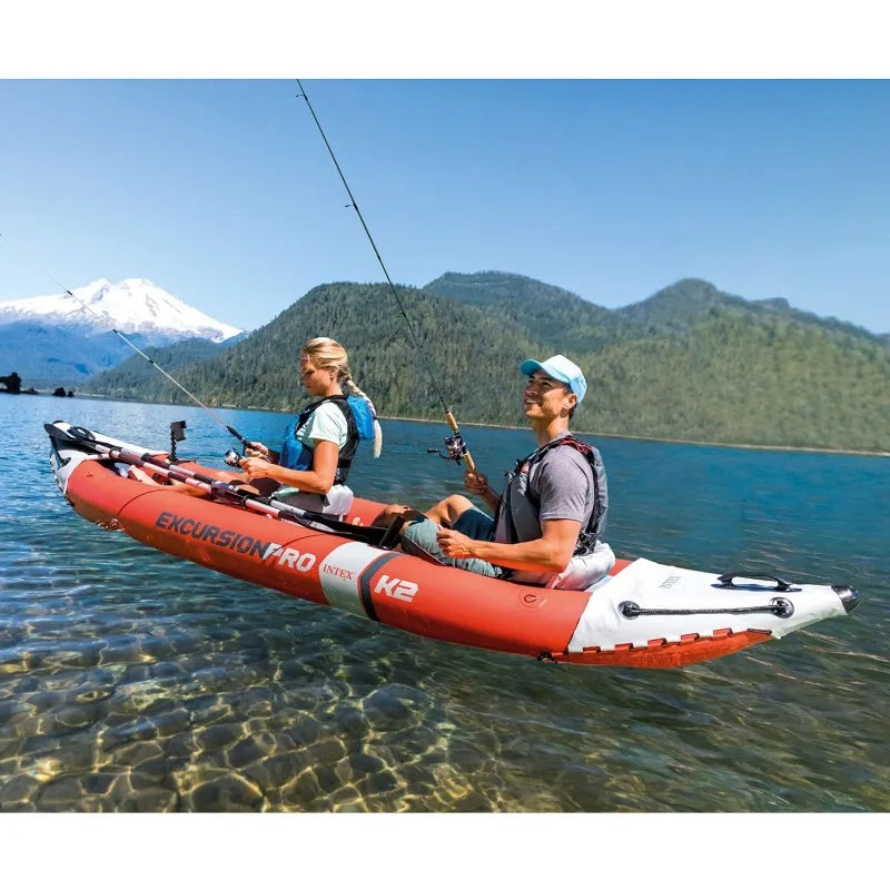 Inflatable 2 Person Kayak SuperTough PVC With 86in Paddles High Output Pump